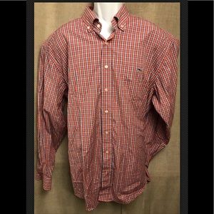 Vineyard Vine’s Plaid Orange Blue Long Sleeve XXL